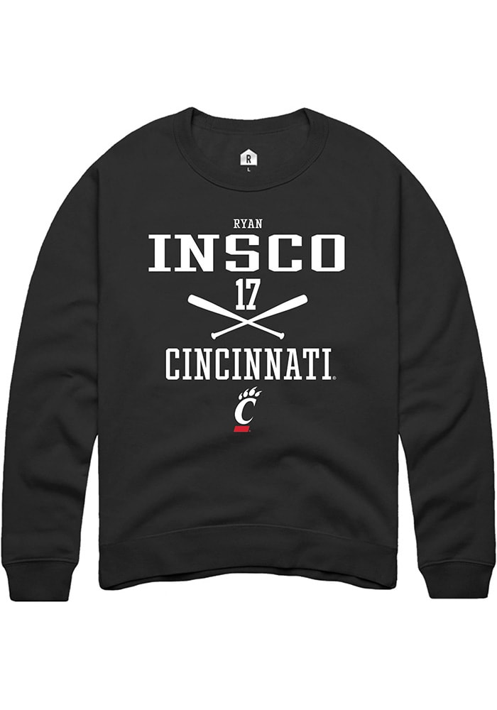 Ryan Insco Rally Cincinnati Bearcats Mens Black NIL Sport Icon Long Sleeve Crew Sweatshirt
