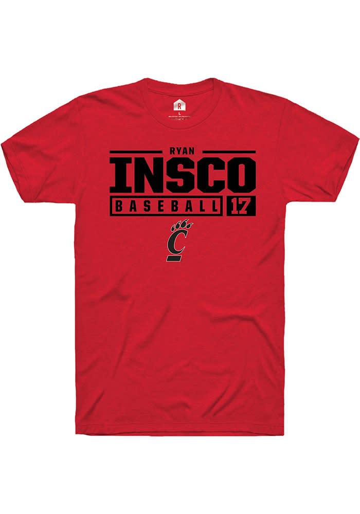 Ryan Insco Cincinnati Bearcats Rally NIL Stacked Box Short Sleeve T Shirt