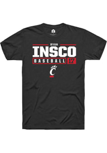 Ryan Insco  Cincinnati Bearcats Black Rally NIL Stacked Box Short Sleeve T Shirt