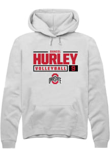 Daniel Hurley  Rally Ohio State Buckeyes Mens White NIL Stacked Box Long Sleeve Hoodie