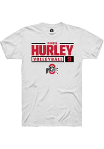 Daniel Hurley  Ohio State Buckeyes White Rally NIL Stacked Box Short Sleeve T Shirt