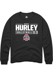 Daniel Hurley  Rally Ohio State Buckeyes Mens Black NIL Stacked Box Long Sleeve Crew Sweatshirt