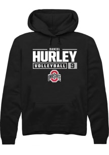 Daniel Hurley  Rally Ohio State Buckeyes Mens Black NIL Stacked Box Long Sleeve Hoodie