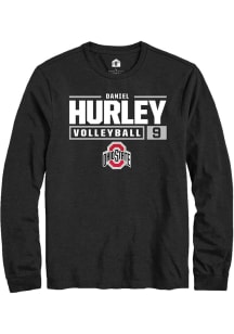 Daniel Hurley  Ohio State Buckeyes Black Rally NIL Stacked Box Long Sleeve T Shirt