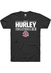 Daniel Hurley  Ohio State Buckeyes Black Rally NIL Stacked Box Short Sleeve T Shirt