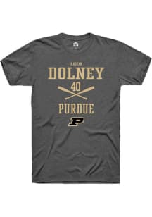 Aaron Dolney  Purdue Boilermakers Dark Grey Rally NIL Sport Icon Short Sleeve T Shirt