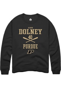 Aaron Dolney  Rally Purdue Boilermakers Mens Black NIL Sport Icon Long Sleeve Crew Sweatshirt