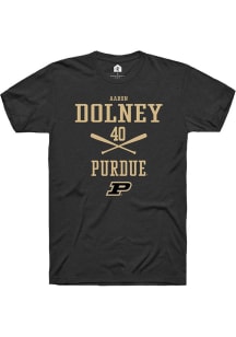 Aaron Dolney  Purdue Boilermakers Black Rally NIL Sport Icon Short Sleeve T Shirt