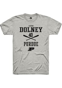 Aaron Dolney  Purdue Boilermakers Ash Rally NIL Sport Icon Short Sleeve T Shirt