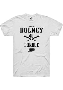 Aaron Dolney  Purdue Boilermakers White Rally NIL Sport Icon Short Sleeve T Shirt
