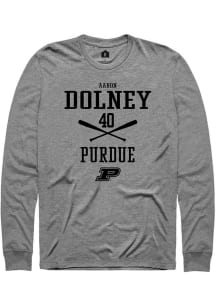 Aaron Dolney  Purdue Boilermakers Grey Rally NIL Sport Icon Long Sleeve T Shirt