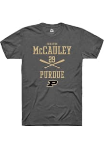 Braxton McCauley Dark Grey Purdue Boilermakers NIL Sport Icon Short Sleeve T Shirt