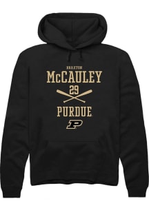 Braxton McCauley Rally Mens Black Purdue Boilermakers NIL Sport Icon Hooded Sweatshirt