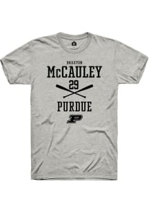 Braxton McCauley Ash Purdue Boilermakers NIL Sport Icon Short Sleeve T Shirt