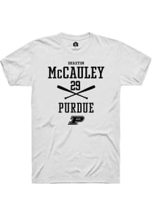 Braxton McCauley White Purdue Boilermakers NIL Sport Icon Short Sleeve T Shirt