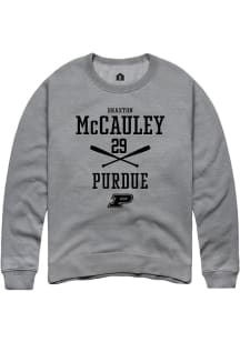 Braxton McCauley Rally Mens Graphite Purdue Boilermakers NIL Sport Icon Crew Sweatshirt