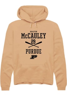 Braxton McCauley Rally Mens Gold Purdue Boilermakers NIL Sport Icon Hooded Sweatshirt