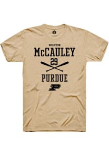 Braxton McCauley Gold Purdue Boilermakers NIL Sport Icon Short Sleeve T Shirt