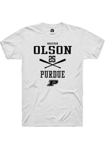 Brayden Olson  Purdue Boilermakers White Rally NIL Sport Icon Short Sleeve T Shirt