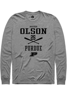 Brayden Olson Rally Mens Graphite Purdue Boilermakers NIL Sport Icon Tee