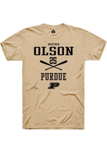 Brayden Olson Gold Purdue Boilermakers NIL Sport Icon Short Sleeve T Shirt