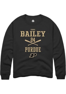 Emma Bailey Rally Mens Black Purdue Boilermakers NIL Sport Icon Crew Sweatshirt