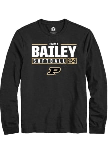 Emma Bailey Rally Mens Black Purdue Boilermakers NIL Stacked Box Tee
