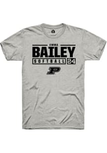 Emma Bailey Ash Purdue Boilermakers NIL Stacked Box Short Sleeve T Shirt
