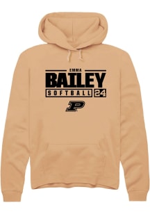 Emma Bailey Rally Mens Gold Purdue Boilermakers NIL Stacked Box Hooded Sweatshirt