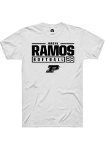Jordyn Ramos White Purdue Boilermakers NIL Stacked Box Short Sleeve T Shirt