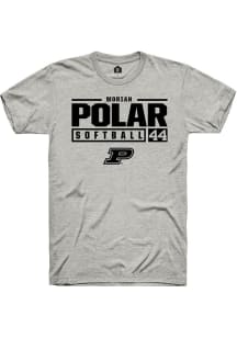Moriah Polar Ash Purdue Boilermakers NIL Stacked Box Short Sleeve T Shirt