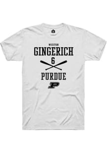 Weston Gingerich White Purdue Boilermakers NIL Sport Icon Short Sleeve T Shirt