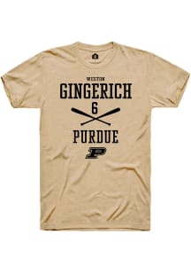 Weston Gingerich Gold Purdue Boilermakers NIL Sport Icon Short Sleeve T Shirt