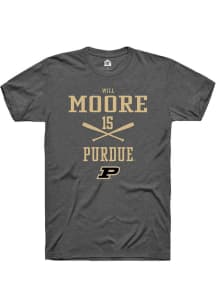Will Moore Dark Grey Purdue Boilermakers NIL Sport Icon Short Sleeve T Shirt
