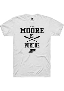 Will Moore White Purdue Boilermakers NIL Sport Icon Short Sleeve T Shirt