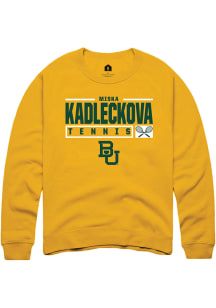 Miska Kadleckova  Rally Baylor Bears Mens Gold NIL Stacked Box Long Sleeve Crew Sweatshirt