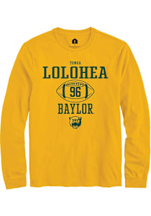 Tonga Lolohea  Baylor Bears Gold Rally NIL Sport Icon Long Sleeve T Shirt