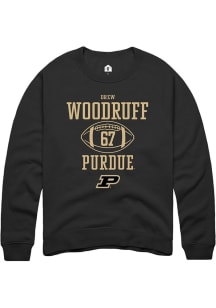 Drew Woodruff Rally Mens Black Purdue Boilermakers NIL Sport Icon Crew Sweatshirt