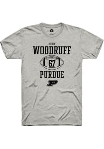 Drew Woodruff Ash Purdue Boilermakers NIL Sport Icon Short Sleeve T Shirt