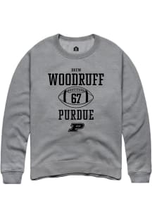 Drew Woodruff Rally Mens Graphite Purdue Boilermakers NIL Sport Icon Crew Sweatshirt