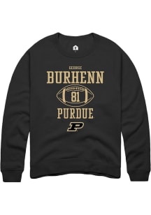 George Burhenn Rally Mens Black Purdue Boilermakers NIL Sport Icon Crew Sweatshirt