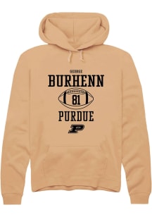 George Burhenn Rally Mens Gold Purdue Boilermakers NIL Sport Icon Hooded Sweatshirt