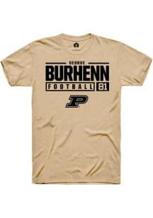 George Burhenn Gold Purdue Boilermakers NIL Stacked Box Short Sleeve T Shirt