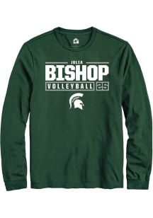 Julia Bishop  Michigan State Spartans Green Rally NIL Stacked Box Long Sleeve T Shirt