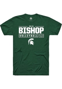 Julia Bishop  Michigan State Spartans Green Rally NIL Stacked Box Short Sleeve T Shirt