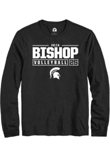 Julia Bishop  Michigan State Spartans Black Rally NIL Stacked Box Long Sleeve T Shirt