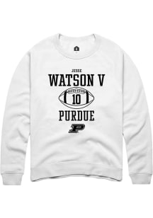 Jesse Watson V Rally Mens White Purdue Boilermakers NIL Sport Icon Crew Sweatshirt
