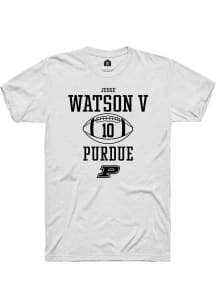 Jesse Watson V White Purdue Boilermakers NIL Sport Icon Short Sleeve T Shirt