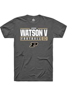 Jesse Watson V Dark Grey Purdue Boilermakers NIL Stacked Box Short Sleeve T Shirt