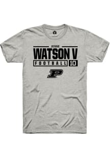 Jesse Watson V Ash Purdue Boilermakers NIL Stacked Box Short Sleeve T Shirt